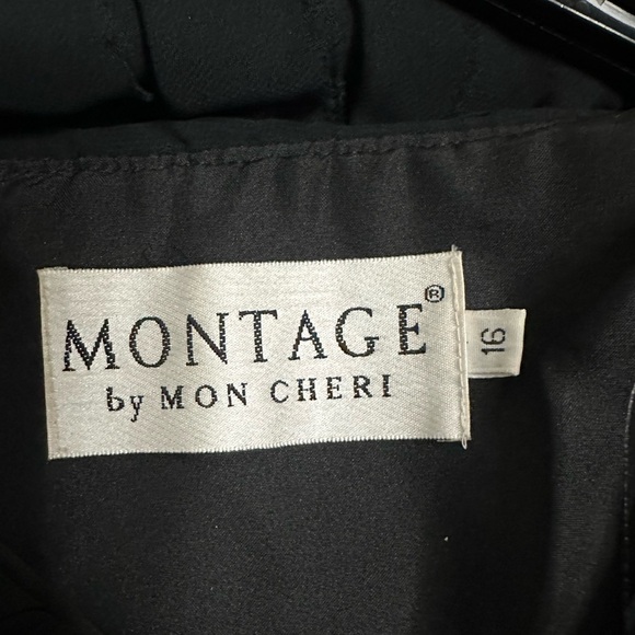 MONTAGE by MON CHERI Strapless Formal Gown Dress Rhinestones Size 16 Black - Picture 5 of 9